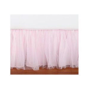 $160 Pottery Barn Kids Blush Pink Ethereal Tulle Layered Twin Bed Skirt Bedskirt